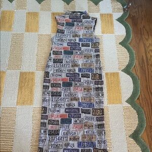 Silence + Noise Graphic License Plate Maxi Dress